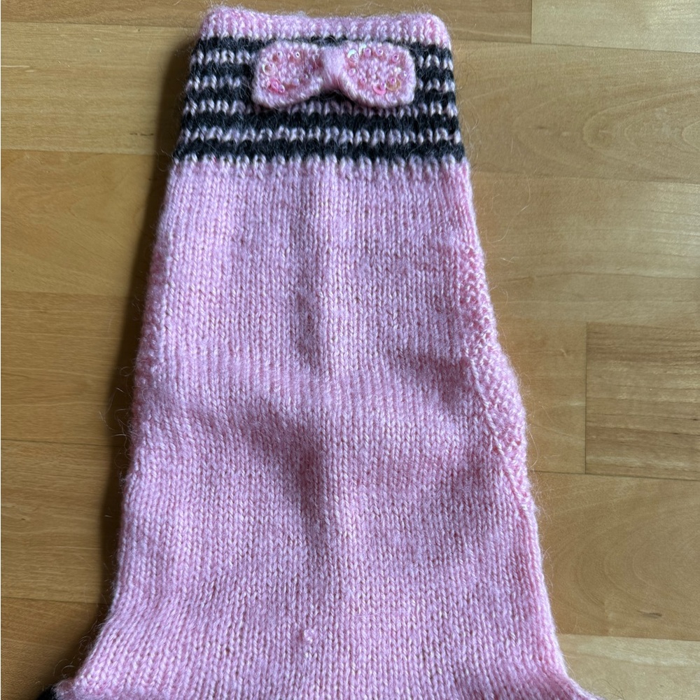 Cozy Pink and Black Dog Sweater